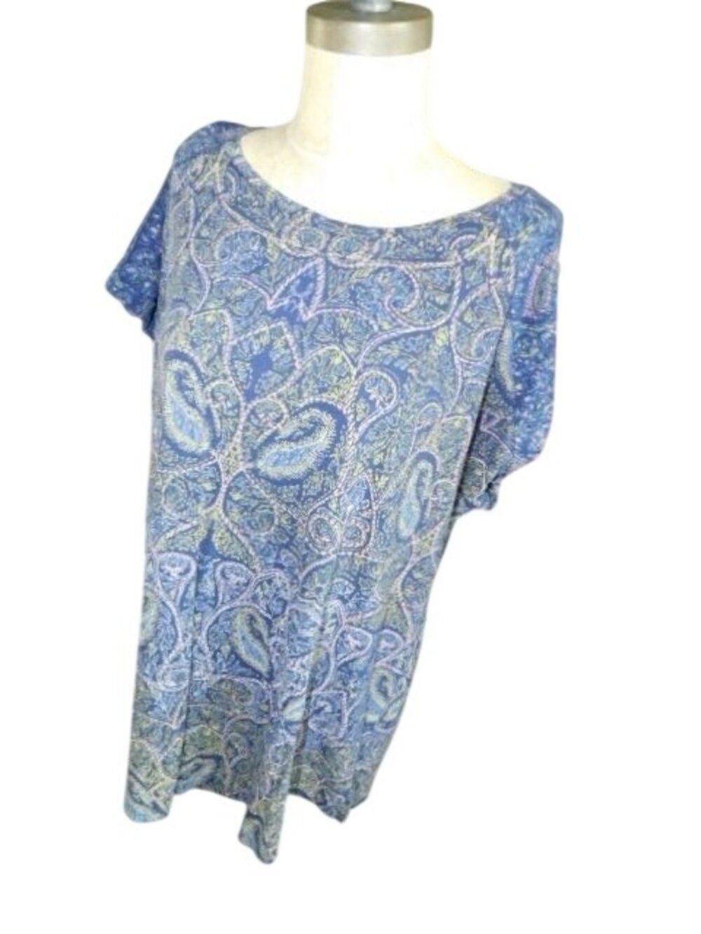 Lucky Brand Size 1X Boho Cuffed Cap Sleeve Plus Size Knit Casual Top - Picture 2 of 2